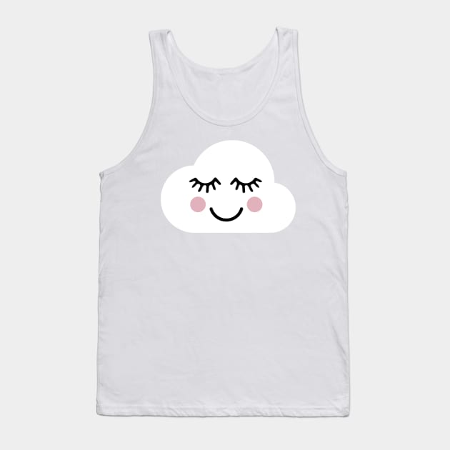 smiley happy blissful kawaii cloud with face Tank Top by opptop